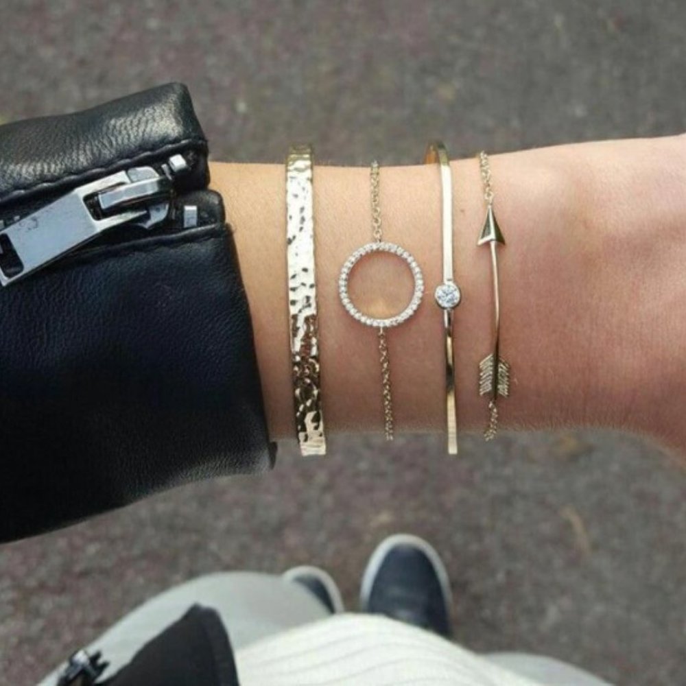 Gold Bangle Bracelet Set